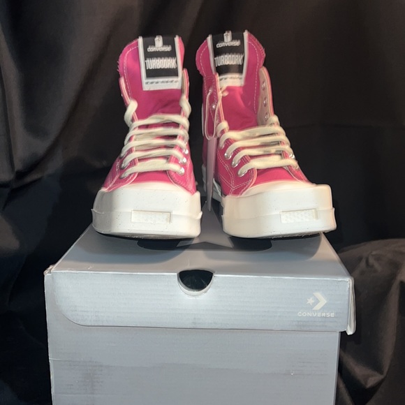 SOLD::ConversexDrkshdw Rick Owens laceless Sneaker NWT men’s 9.5 wmns 11.5 pink - Picture 3 of 11